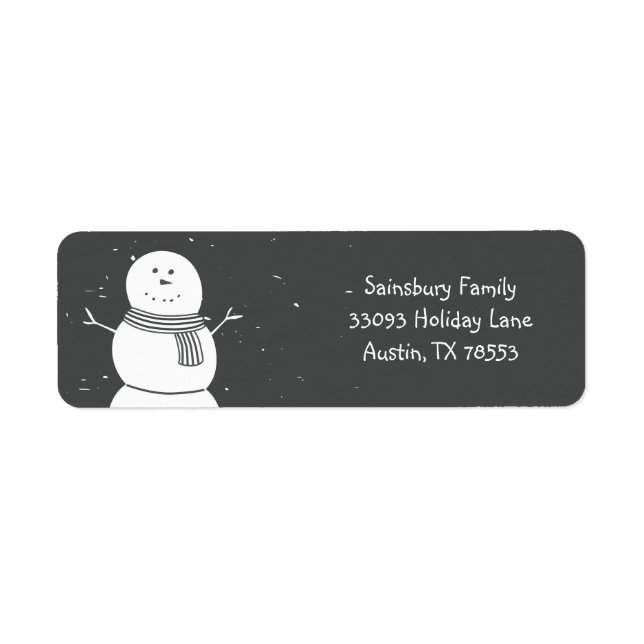 Chalkboard Style Snowman Carte de Noël (Devant)