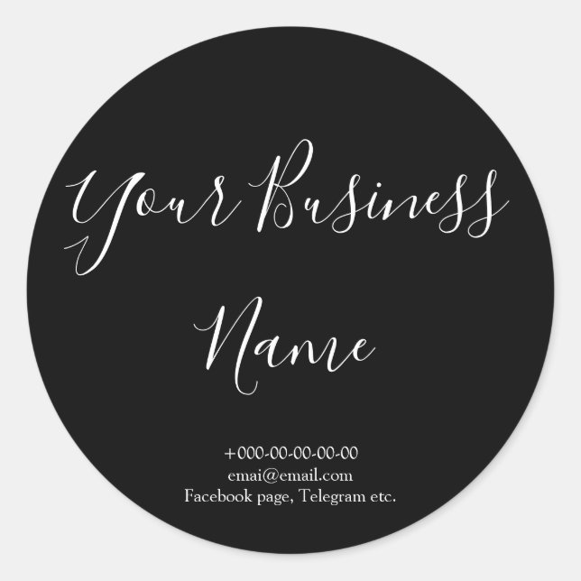 Chalkboard style stylish handmade  classic round sticker (Front)