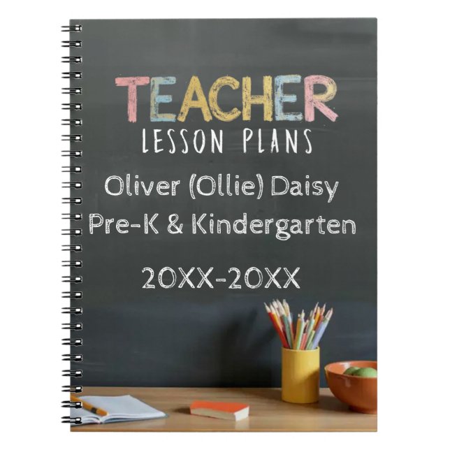 Chalkboard-Style Teacher Lesson Plan Notebook (Front)