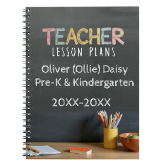 Chalkboard-Style Teacher Lesson Plan Notebook