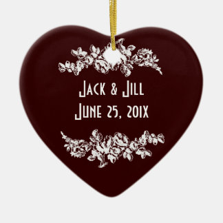 Chalkboard Style WEDDING Gift Ceramic Ornament