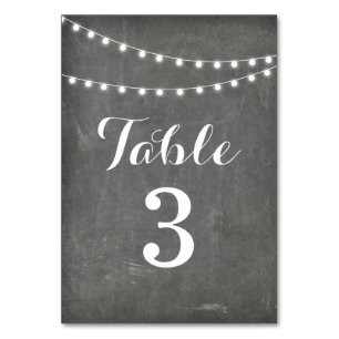 Chalkboard Summer String Light Table Number