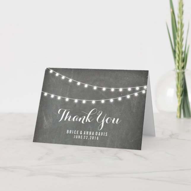 Chalkboard Summer String Light Thank You (Front)