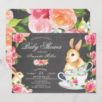 Chalkboard Sweet Bunny Baby Shower Tea Party