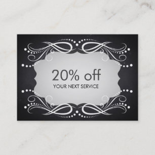 Chalkboard Swirl Coupon Card Voucher Discount