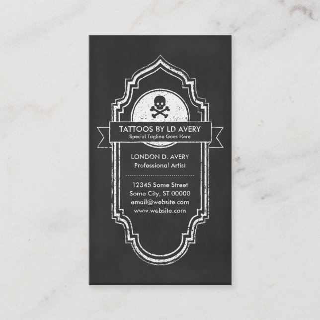 CHALKBOARD tattoo loyalty program Card (Front)