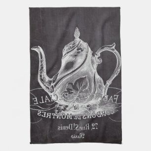 Chalkboard teapot Alice in Wonderland tea party Kitchen Towel