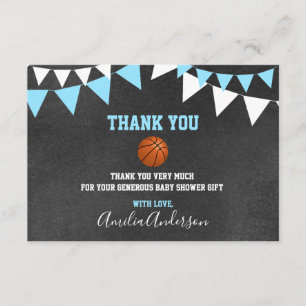 Chalkboard THANK YOU BASKETBALL BOY baby shower Card
