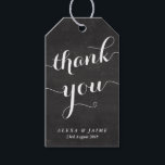 Chalkboard Thank You Cute Modern Calligraphy Gift Tags<br><div class="desc">Whimsical and rustic thank you gift tag featuring modern calligraphy,  stripes pattern and faux chalkboard. This gift tag is perfect for wedding and other events. The texts are customizable so you can personalized it to your needs. Other colours are available.</div>