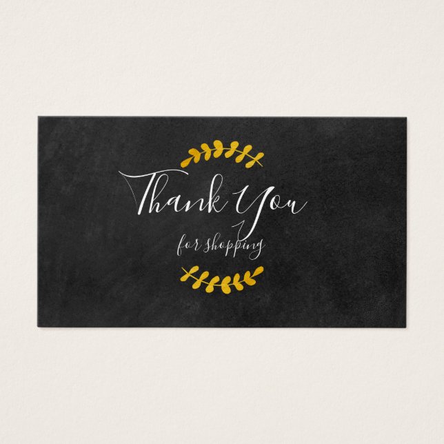 Chalkboard Thank You For Shopping Discount Card (Front)