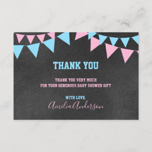 Chalkboard THANK YOU Gender Reveal baby shower Invitation
