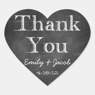 Chalkboard Thank You Heart Favour Tags