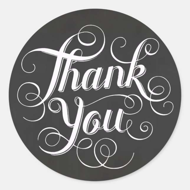 Chalkboard Thank You Sticker (Front)
