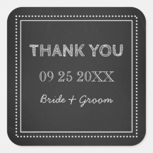 Chalkboard Thank You Wedding Favour Tags