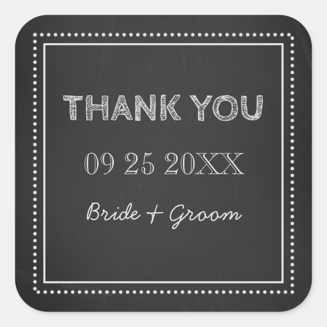 Chalkboard Thank You Wedding Favour Tags (Front)