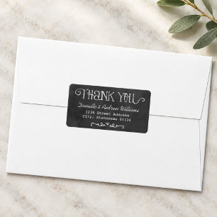 Chalkboard Thank You Wedding Return Address Label