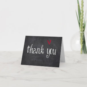 Chalkboard Thank You with Red Heart