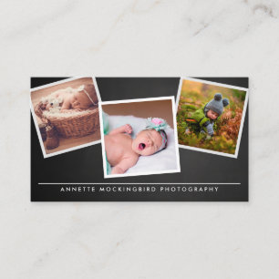 Chalkboard Three Framed Photo Photography Business Card