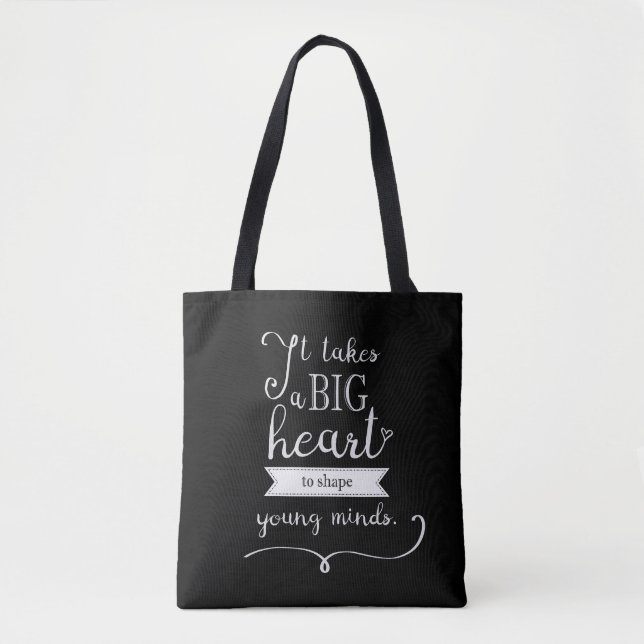 "Chalkboard" Tote with a Quote for Teachers Bag (Front)