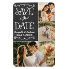 Chalkboard Triple Photo Collage Save the Date