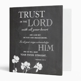 Chalkboard Trust in the Lord Personalized Recipe Binder