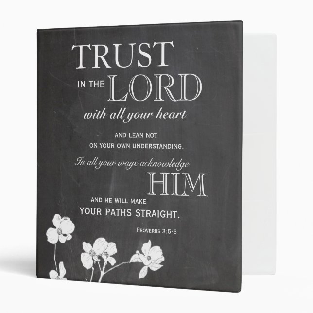Chalkboard Trust in the Lord Personalized Recipe Binder (Front/Inside)