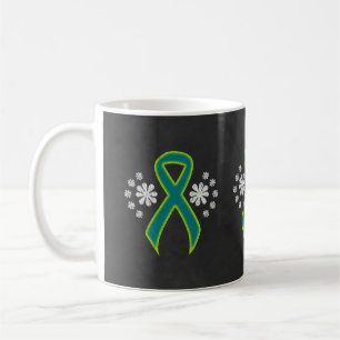 Chalkboard Turquoise et Lime Green Ribbon Mug