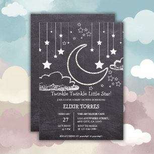 Chalkboard Twinkle Twinkle Little Star Baby Shower Invitation