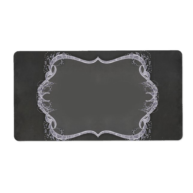 Chalkboard Typographic Leaf Swirl Rustic Wedding (Front)