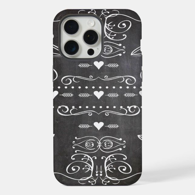 Chalkboard Typography Art iPhone Case (Back)