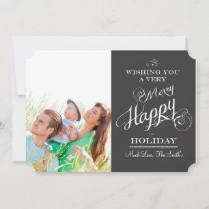 Chalkboard Typography Christmas Photo Card