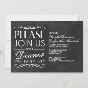 Chalkboard Typography   Dinner Party Invite
