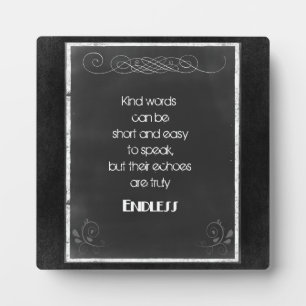 Chalkboard Typography Quote on Using Kind Words Plaque