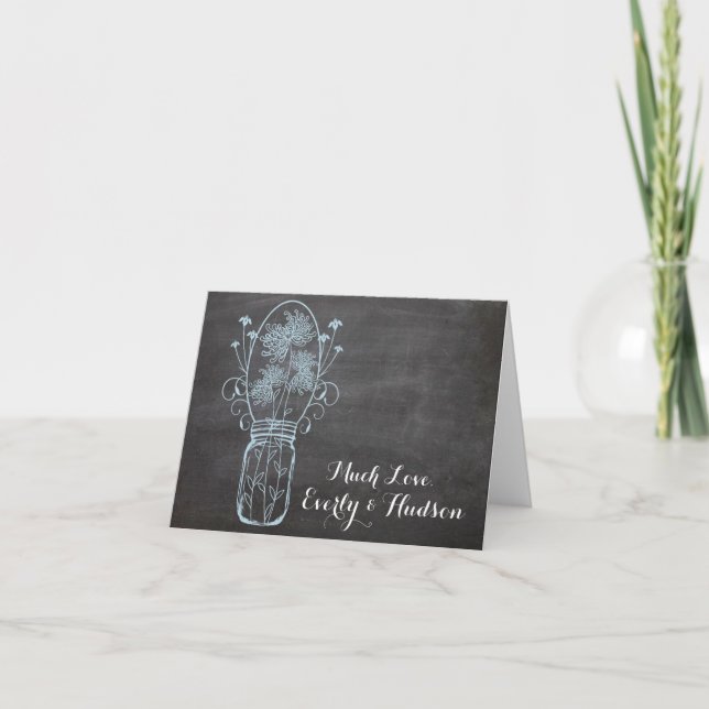 Chalkboard Typography Wedding Thank You (Front)