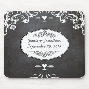 Chalkboard Typography Weddings Mouse Pad