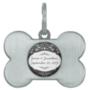 Chalkboard Typography Weddings Pet Tag
