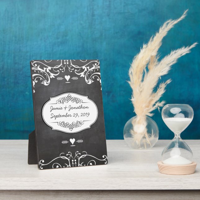 Chalkboard Typography Weddings Plaque (Side)