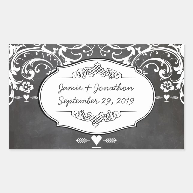 Chalkboard Typography Weddings Sticker (Front)