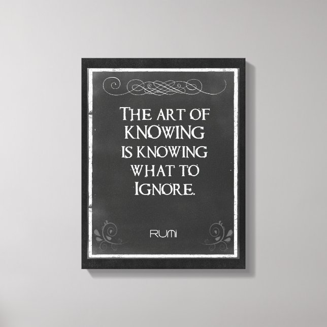 Chalkboard Typography with an Inspirational Quote Canvas Print (Front)