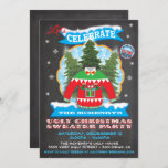 Chalkboard Ugly Christmas Sweater Invitations<br><div class="desc">Totally awesome Ugly Christmas Sweater Invitations. Features a big ugly sweater with a sunburst label style christmas tree background,  banners,  gleaming snow,  snowflakes and fun typography against a rustic chalkboard background.Hand drawn illustration by McBooboo.</div>