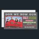 Chalkboard Ugly Christmas Sweater Photo Card<br><div class="desc">Super funny Chalkboard Ugly Christmas Sweater Photo Card with fun fonts on a chalkboard or black board background. Just replace the photo shown with your family portrait and adjust to fit. H</div>