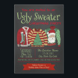 Chalkboard Ugly Sweater Christmas Party Invitation<br><div class="desc">Ugly sweater Christmas party invitation with three ugly sweaters on a chalkboard background. You can easily customize these fun ugly sweater Christmas party invitations for your event by simply adding your details in the font style and colour you prefer.</div>