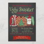 Chalkboard Ugly Sweater Christmas Party Invitation<br><div class="desc">Ugly sweater Christmas party invitation with three ugly sweaters on a chalkboard background. You can easily customize these fun ugly sweater Christmas party invitations for your event by simply adding your details in the font style and colour you prefer.</div>