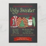 Chalkboard Ugly Sweater Christmas Party Invitation<br><div class="desc">Ugly sweater Christmas party invitation with three ugly sweaters on a chalkboard background. You can easily customize these fun ugly sweater Christmas party invitations for your event by simply adding your details in the font style and colour you prefer.</div>