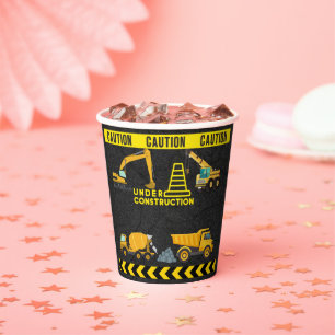 Chalkboard Under Construction Baby Shower  Paper Cups