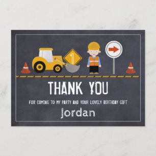 Chalkboard Under Construction Thank You Card