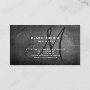 Chalkboard Unique Original Classical Monogram Business Card