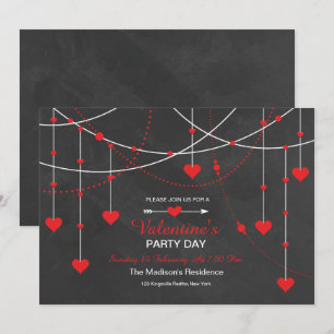 Chalkboard Valentine's Day Party Invitation Card