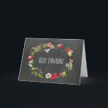 Chalkboard Vintage Floral Spanish Christmas Card<br><div class="desc">Spanish Merry Christmas greeting card in rustic chalkboard pattern with vintage flowers wreath illustration and hand lettered style text,  wish your friends and family well this holiday season with this modern greeting card.</div>