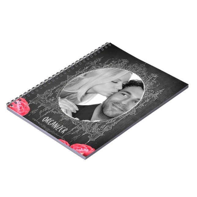 Chalkboard Vintage Floral - Wedding Notebook (Left Side)